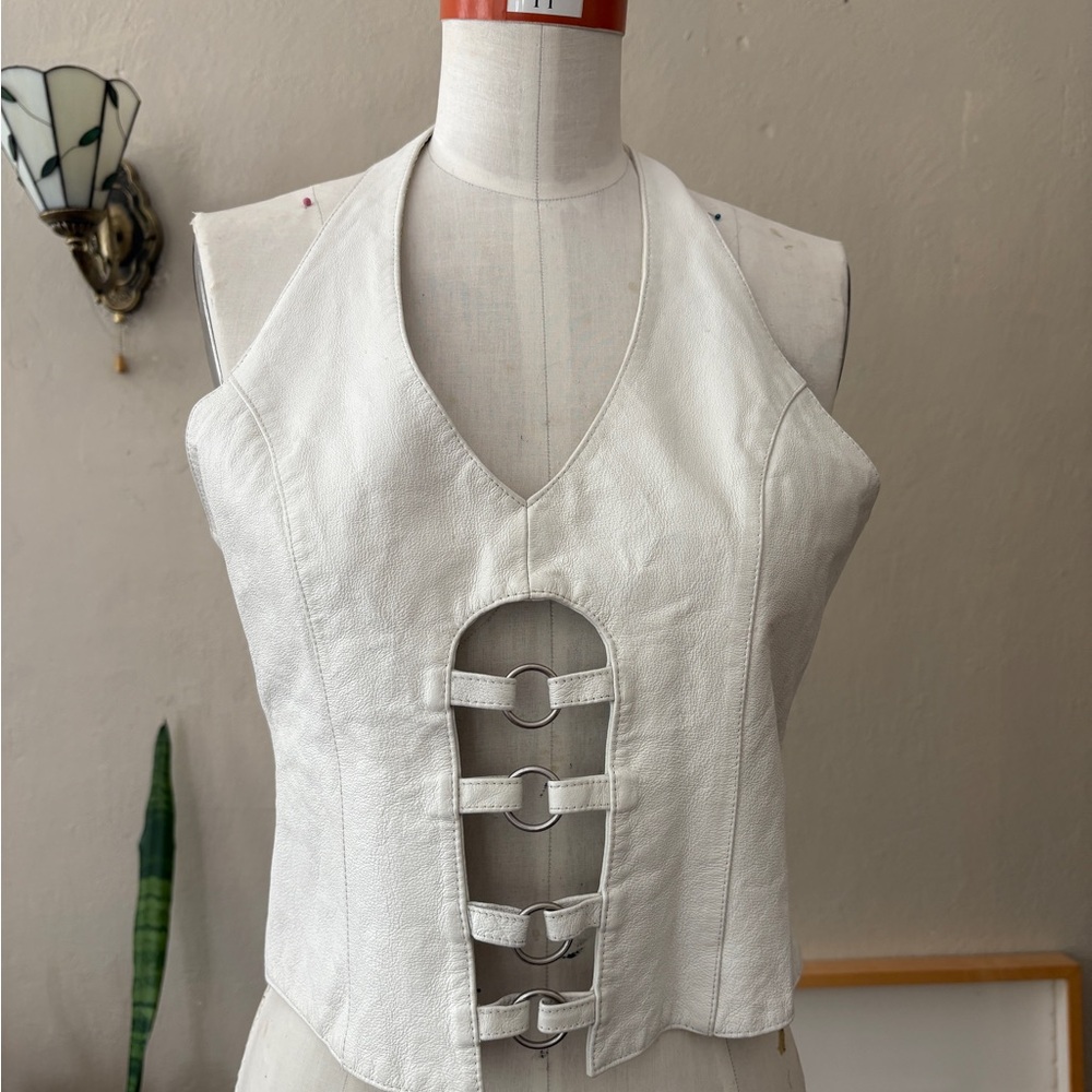 Maxima White Fitted Cutout Tank Top